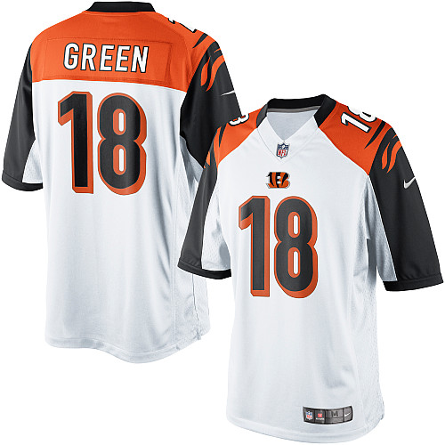 Men's Limited A.J. Green Nike Jersey White Road - #18 NFL Cincinnati Bengals